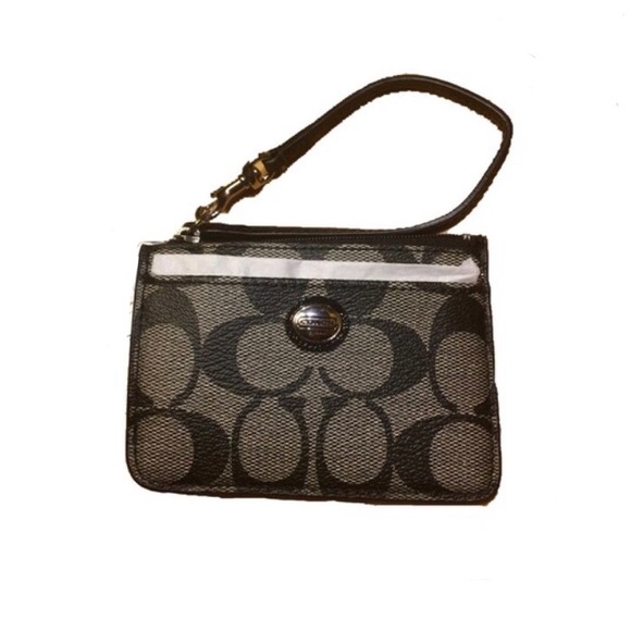 COACH- Black and Grey Cardholder with Strap - Picture 1 of 3
